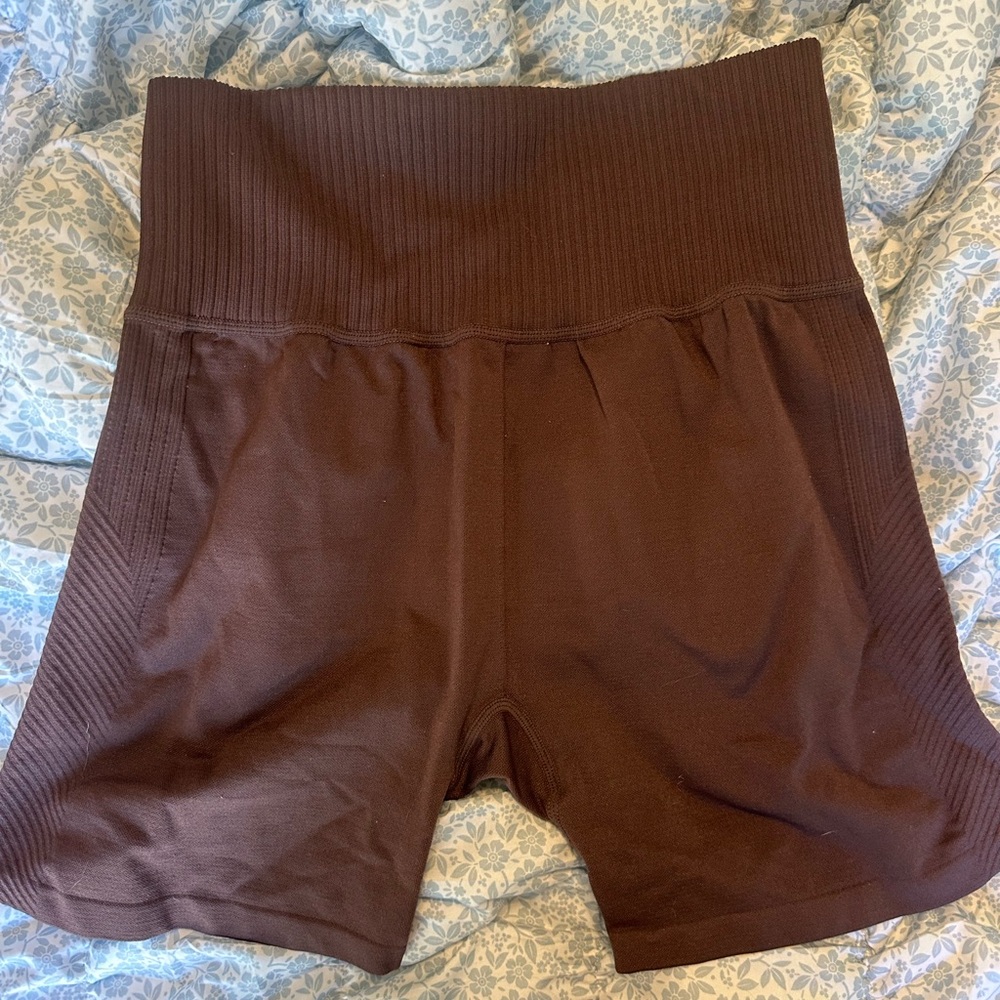 Aeropostale Brown Bike Shorts Elastic Waistband Soft Fabric